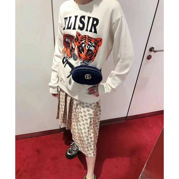 NWT Gucci GG Marmont Quilted Waist Bag Belt Bag Navy - Picture 3 of 16